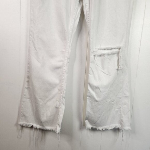 Rag & Bone Marilyn Crop Flare Jeans White Frayed Hem High Waisted Rise Size 29 - Picture 6 of 12